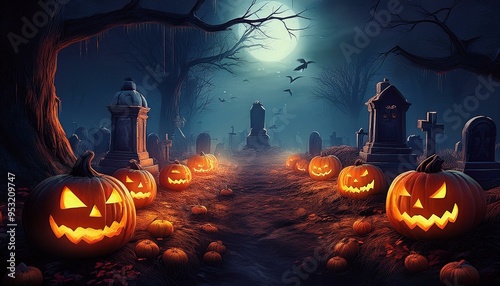  Halloween Backdrop with Jack O' Lanterns