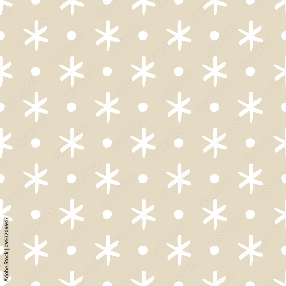 Vector seamless pattern with hand drawn snowflakes. Cute design for Christmas wrappings, textile, wallpaper and backgrounds. Vector seamless pattern with hand drawn snowflakes. Cute design for Christmas wrappings, textile, wallpaper and backgrounds.