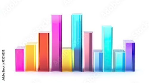 A bar graph with vibrant colors on a transparent background, representing sales data Free Download A bar graph with vibrant colors on a transparent background, representing sales data - GFXLoad