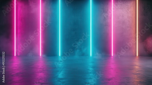 Wallpaper Mural Neon Lights Background   Pink  Blue  Futuristic  Abstract  Minimalist Torontodigital.ca
