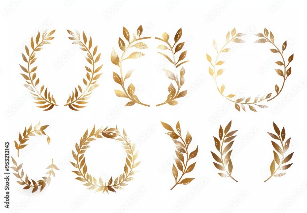 Golden Laurel Wreaths and Branches Golden Laurel Wreaths and Branches