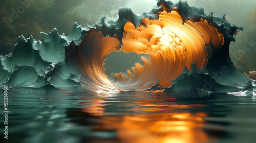 A large wave crashes over a...