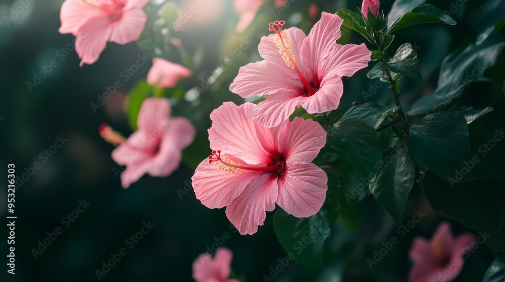 Obraz premium Pink bloom hibiscus