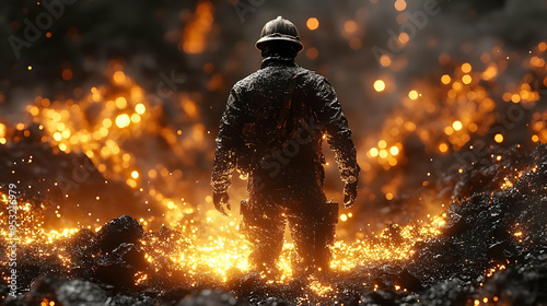 A lone firefighter stands i...