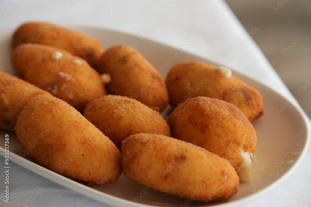 ham and cheese croquettes typical Spanish cuisine ham and cheese croquettes typical Spanish cuisine