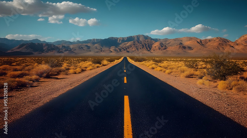 A long, straight highway st...