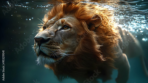 A majestic lion with a mane...
