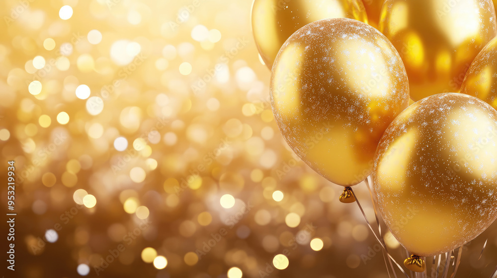 golden birthday balloons background, high quality image golden birthday balloons background, high quality image