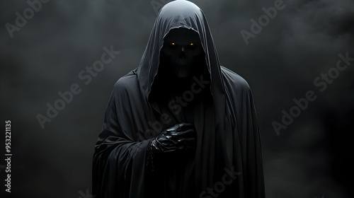 A mysterious figure in a bl...
