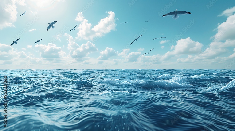 Fototapeta premium birds flying over the sky wallpaper