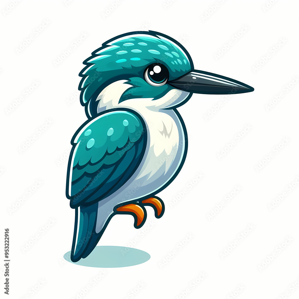 Kingfisher bird against white background Kingfisher bird against white background