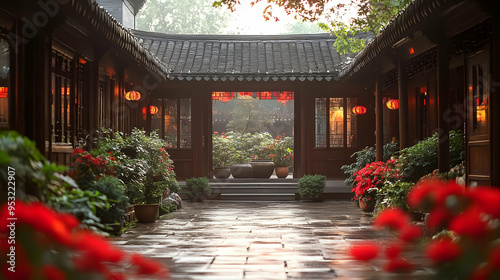A picturesque courtyard wit...