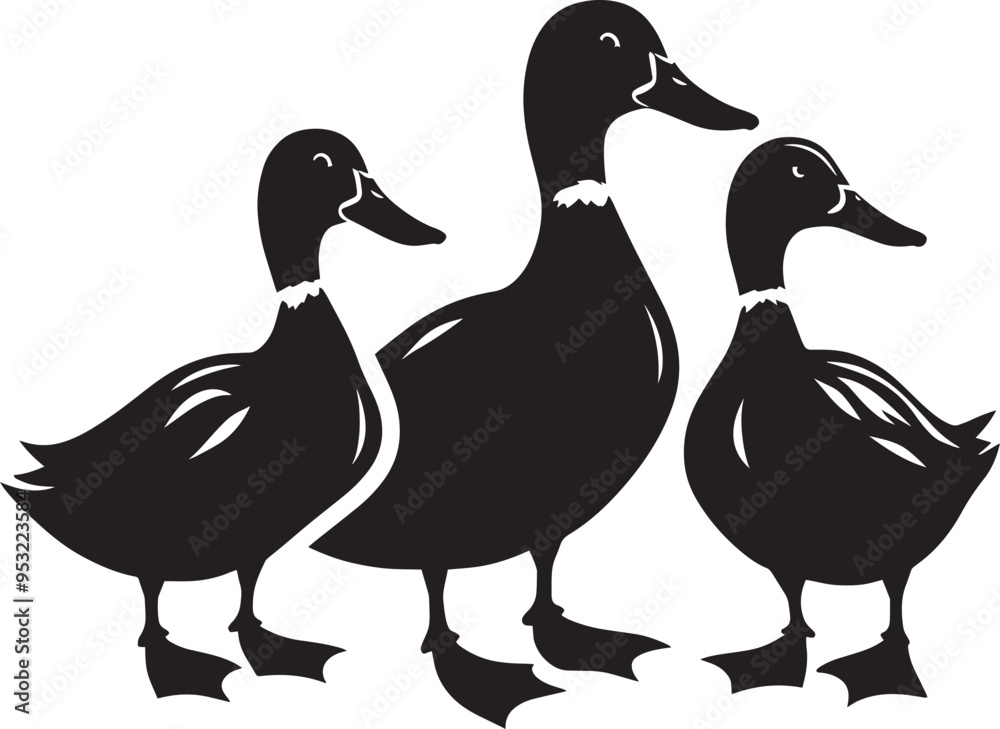 Duck Silhouette isolated on white background Minimalist duck vector illustration Duck Silhouette isolated on white background Minimalist duck vector illustration