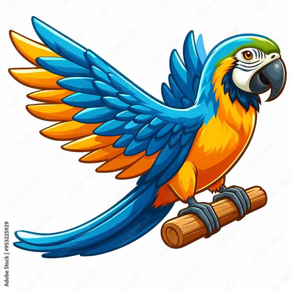 Fototapeta premium Macaws bird against white background 