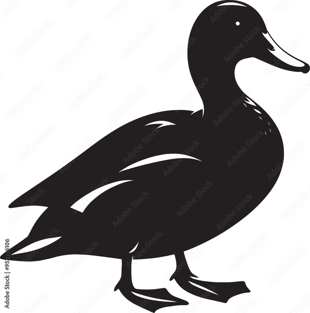 Duck Silhouette isolated on white background Minimalist duck vector illustration Duck Silhouette isolated on white background Minimalist duck vector illustration