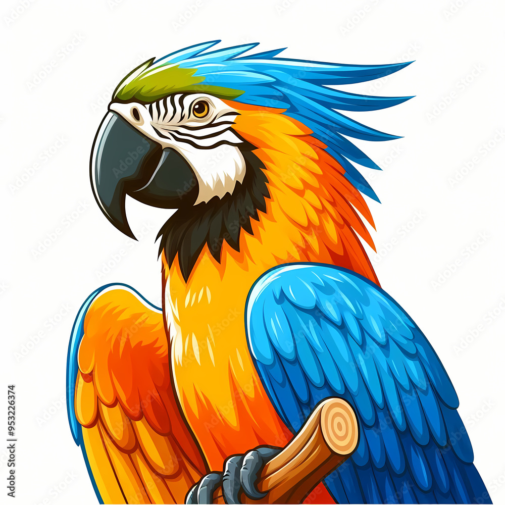 Fototapeta premium Macaws bird against white background 