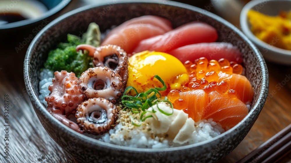 Sushi don: Raw fish on rice Sushi don: Raw fish on rice