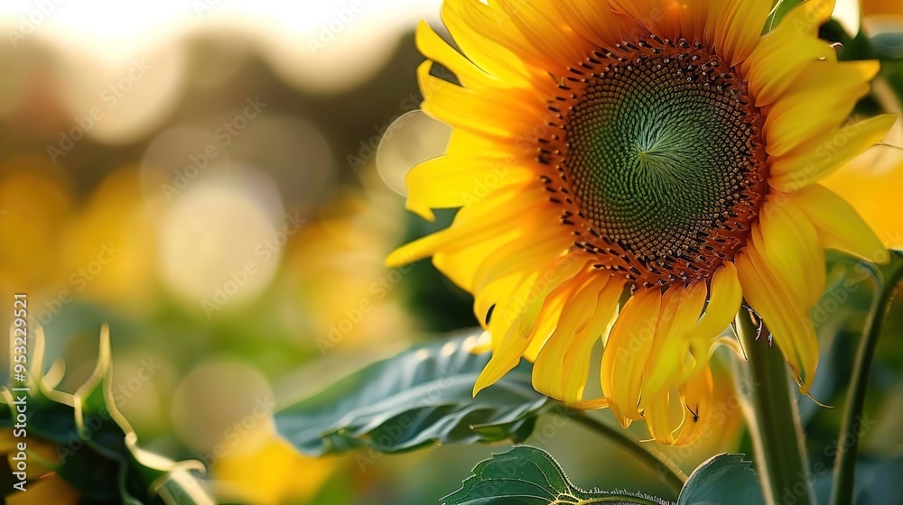 Naklejka premium sunflower close up wallpaper