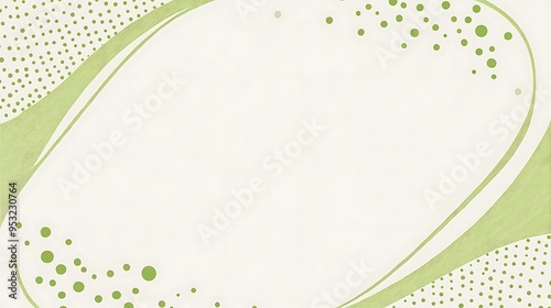 Minimalist Green and White Dotted Border on Light Gray Background - Clip Art Style Design photo