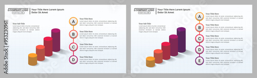4 & 5 nfographic Timeline with Editable Text on a 16:9 Layout for Business Presentations, Management, and Evaluation.