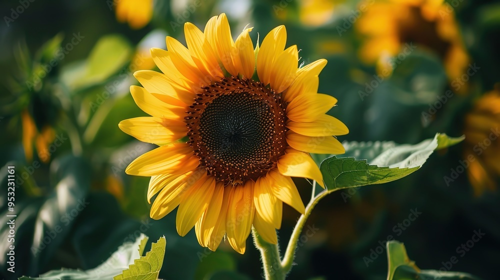 Naklejka premium sunflower close up wallpaper