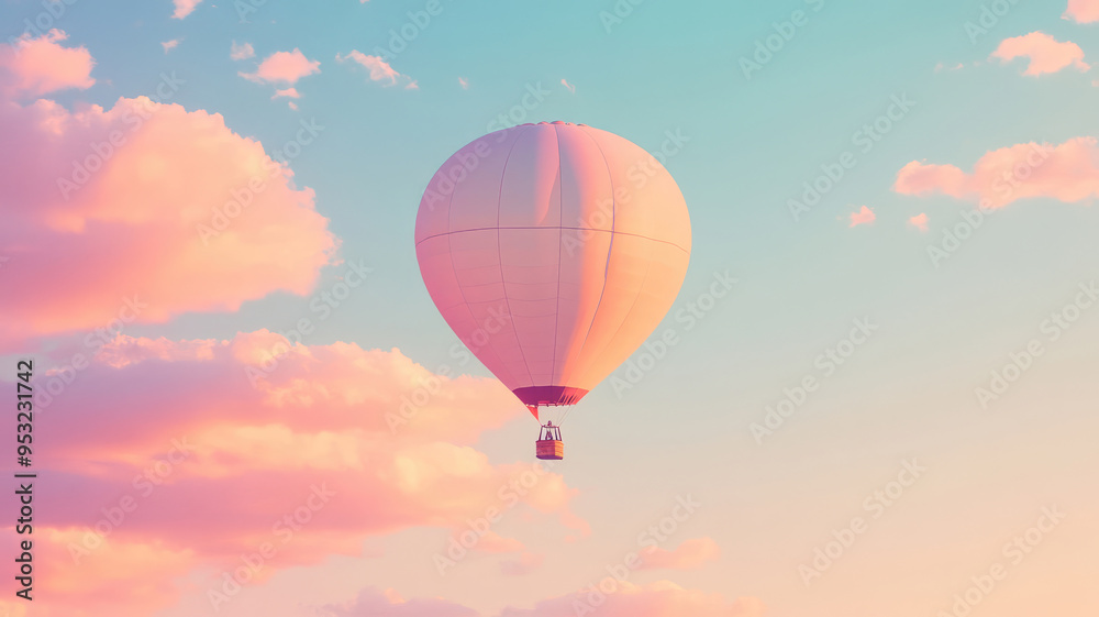 Fototapeta premium photo of pastel sky backgrounds outdoors balloon, extremely detailed image