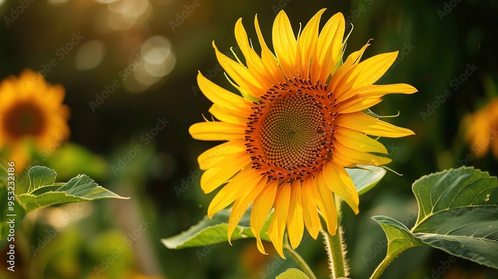 Naklejka premium sunflower close up wallpaper