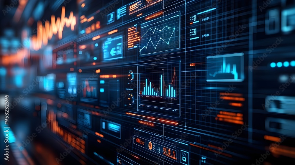 Futuristic Tech Interface with Data Visualization Futuristic Tech Interface with Data Visualization