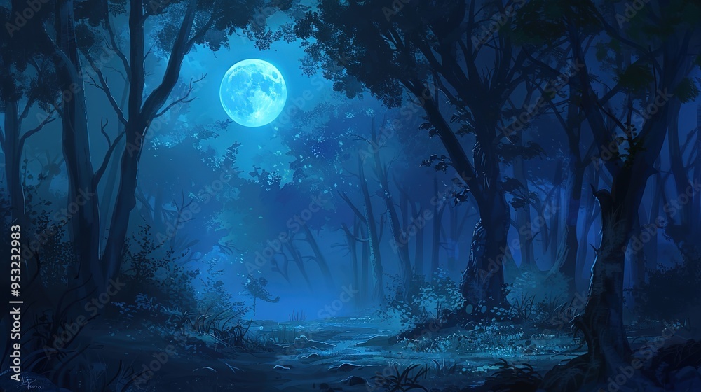 Fototapeta premium Dark forest wallpaper