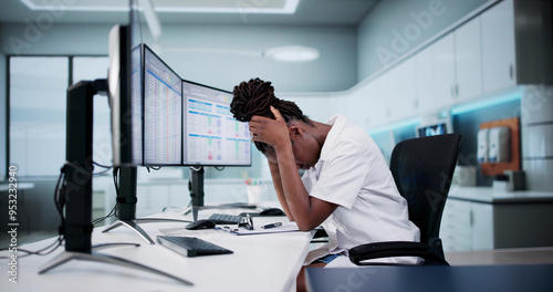 Photos Sad Unhappy African American Doctor