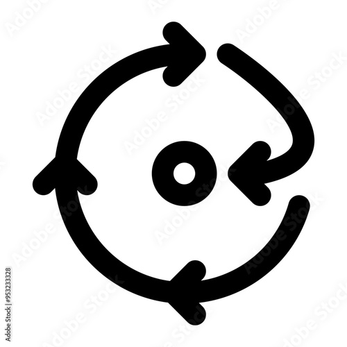 centripetal, force, circular, motion, physics outline icon