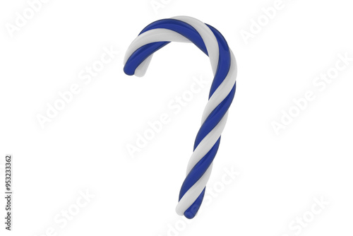 Christmas candy cane 3d rendered icon illustration on transparent background