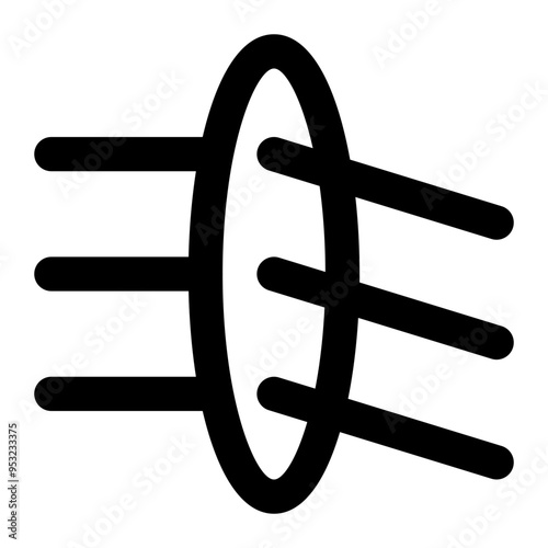 diffraction, waves, mirror, lens, physics outline icon
