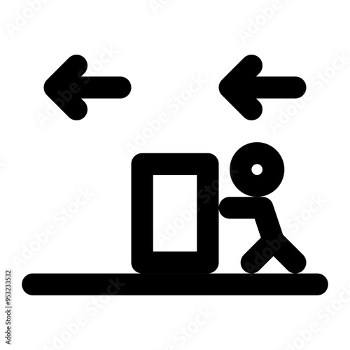 newton, first, law, motion, force, physics outline icon