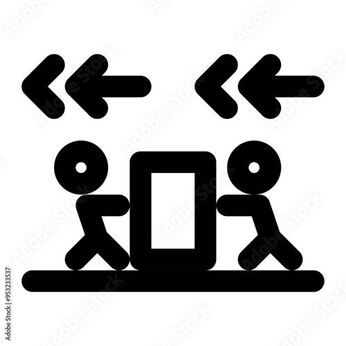 newton, second, law, motion, force, physics outline icon
