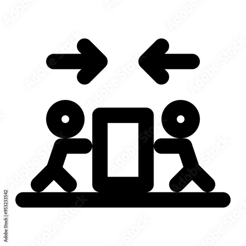 newton, third, law, motion, force, physics outline icon