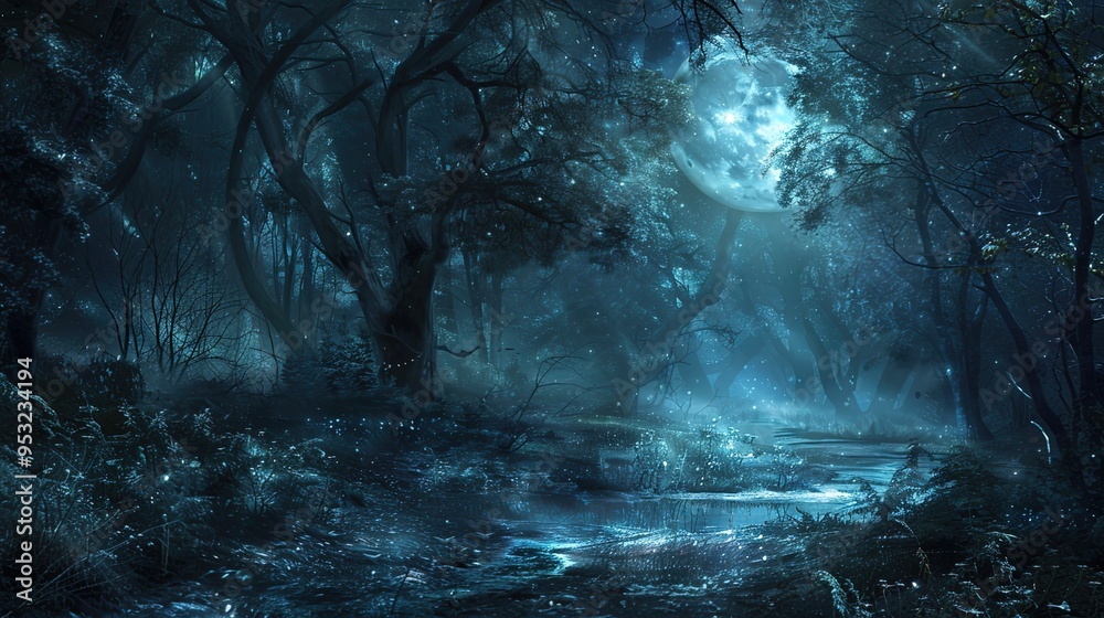 Obraz premium Dark forest wallpaper