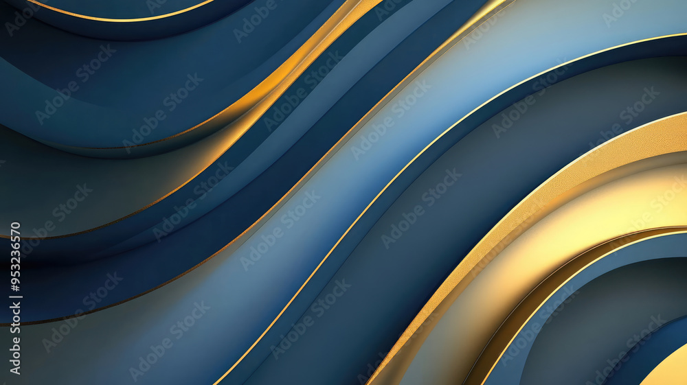 abstract blue and gold background with a curved design, high definition image abstract blue and gold background with a curved design, high definition image