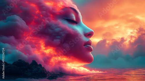 A woman's face emerges from...
