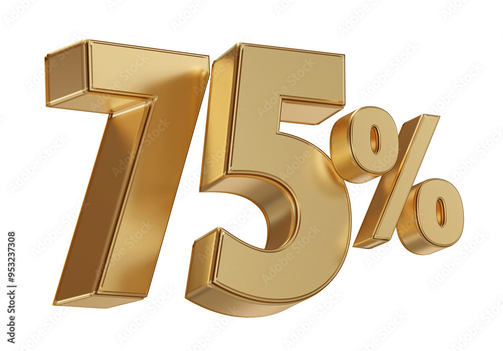 75 Percent Off Sale . Gold Number Promotion 75 Percent Off Sale . Gold Number Promotion