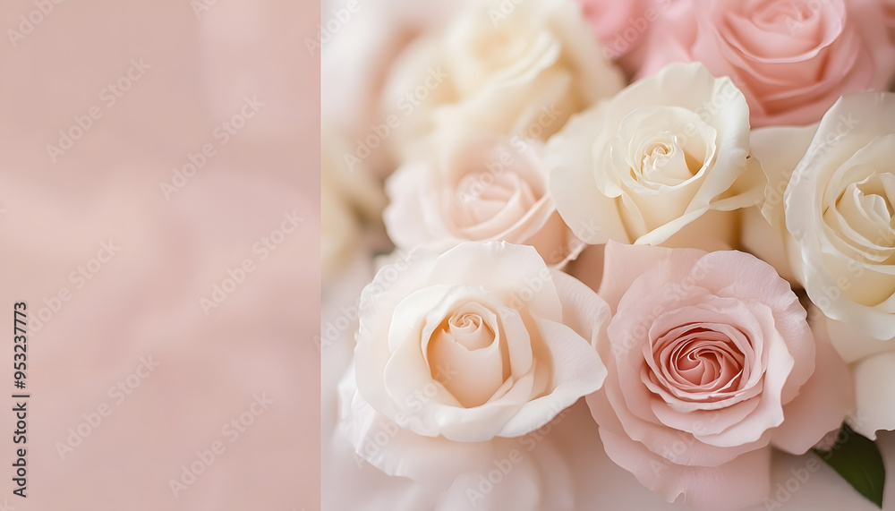 Fototapeta premium A solid color, like beige or soft pink, that provides a clean and unintrusive backdrop.