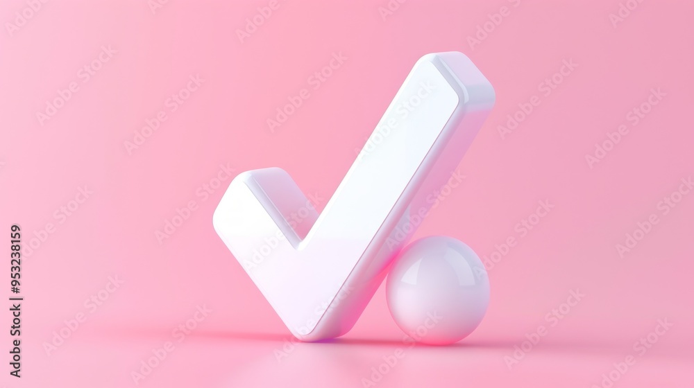 White Checkmark on Pink Background White Checkmark on Pink Background