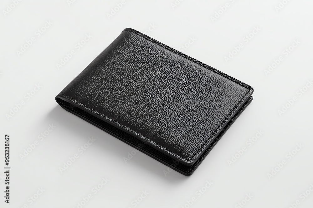Black leather wallet isolated on white background. Black leather wallet isolated on white background.