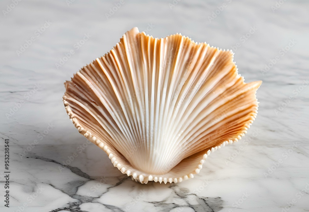Seashell are beautiful and used for decoration, with patterns and colorful.