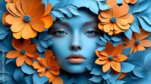 A woman's face is framed by...