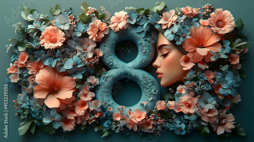 A woman's face surrounded b...
