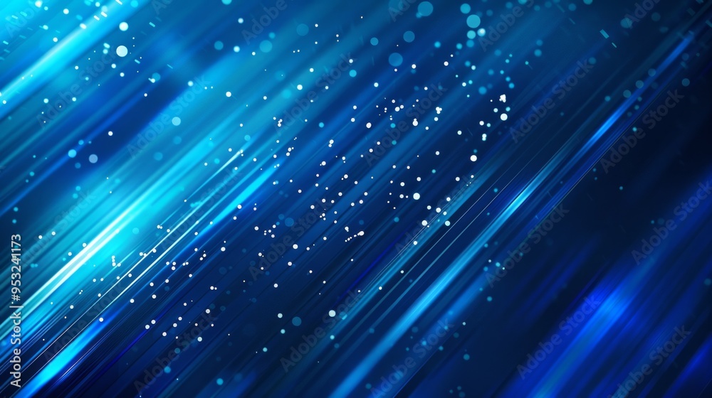 Abstract Blue Lines with Glowing Particles Abstract Blue Lines with Glowing Particles