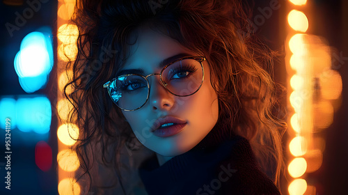 A young woman with curly ha...