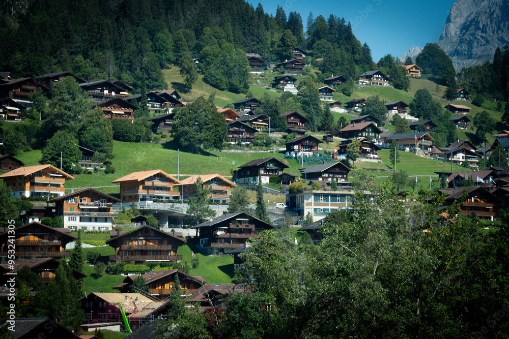 village in the mountains in Switzerland village in the mountains in Switzerland