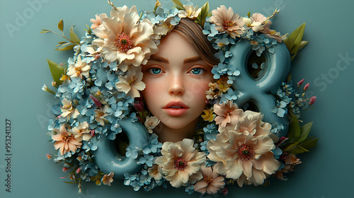 A young woman's face framed...